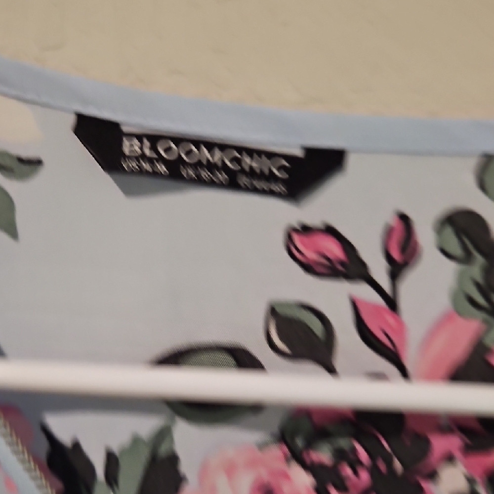 Floral Women's Top - Pink and Blue - Picture 3 of 3